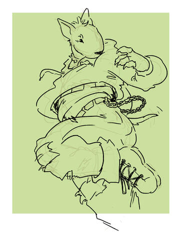 Anthro bull terrier.