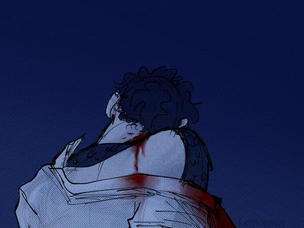 Newt sketch in simple colors.